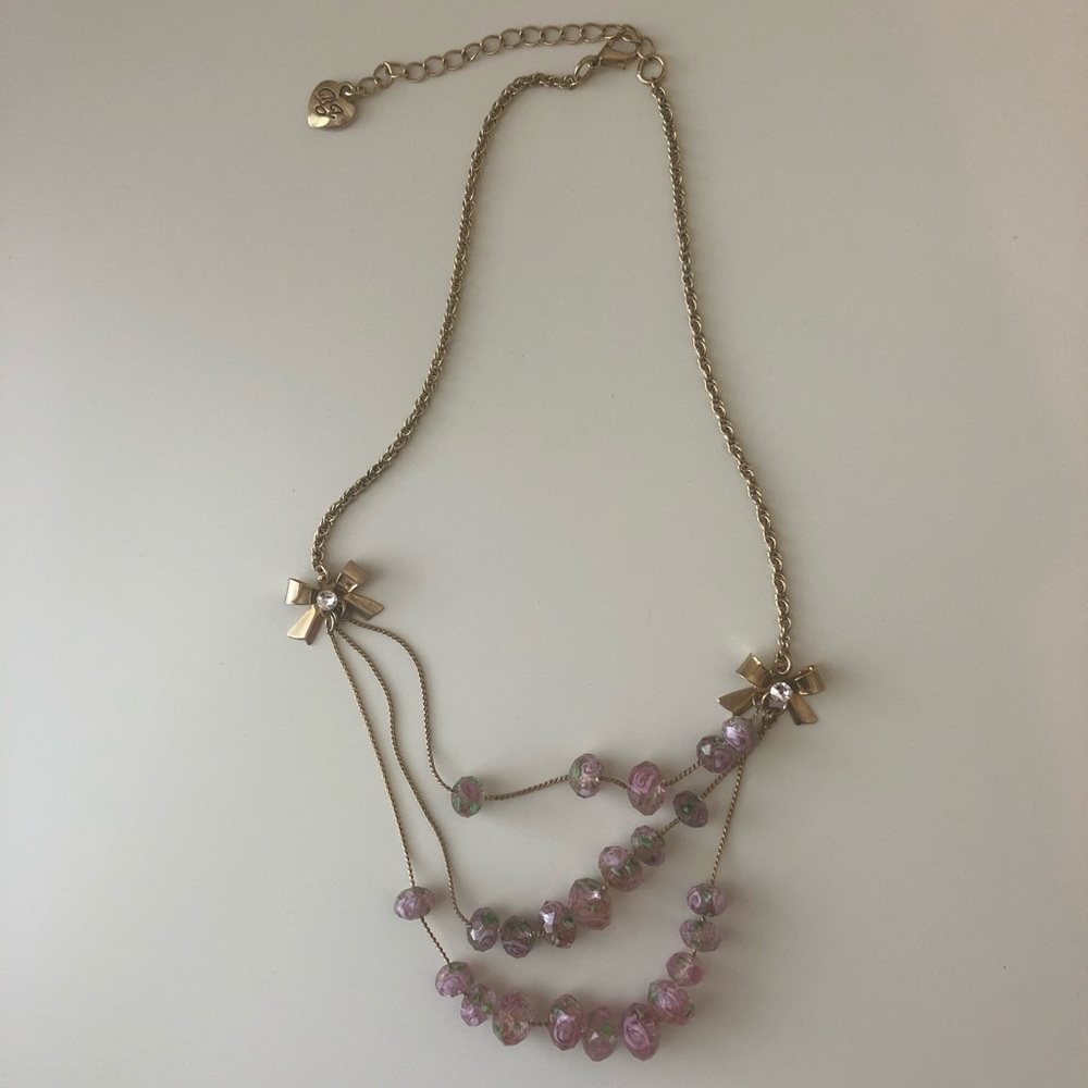 Betsy Johnson Crystal Flower Bead Necklace